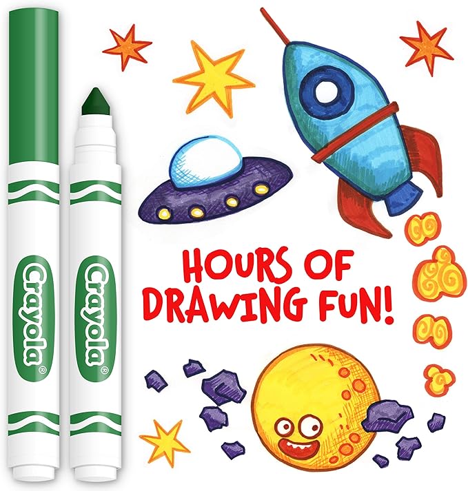 Crayola Broad Line Markers - Green (12ct), Markers for Kids, Bulk School Supplies for Teachers, Nontoxic, Marker Refill with Reusable Box