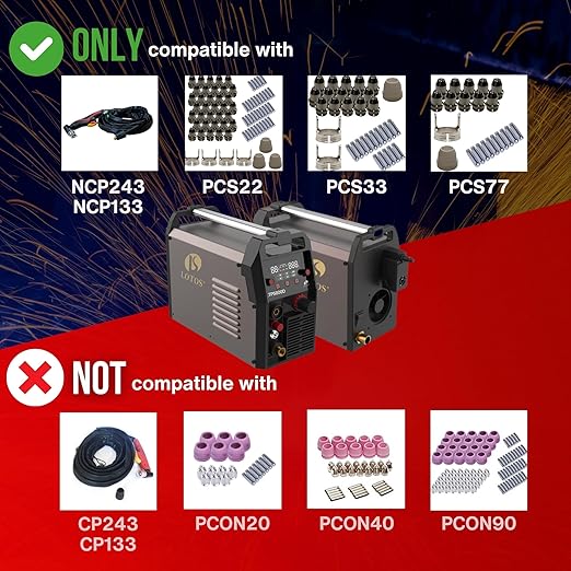 LOTOS LTP5800D 58A Plasma Cutter, 5/8" Clean Cut (3/4" Severance), Non-Touch Pilot Arc, Up to 15% Faster Cutting, Dual Voltage 110/220V, LED Panel & Front Regulator, Portable Plasma Cutting Machine