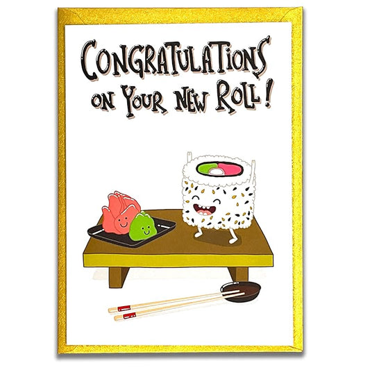 Congratulations on Your New Roll Card, Cute and Funny New or First Job Gift, Work or Office Promotion Congrats for Boss, Coworker, Colleague, Friend, Husband, Wife