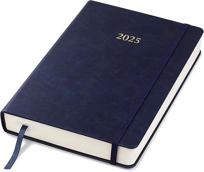 Wykeham's Executive 2025 Daily Journal Planner – Customization Available (Royal Blue, 8.5"×5.5")