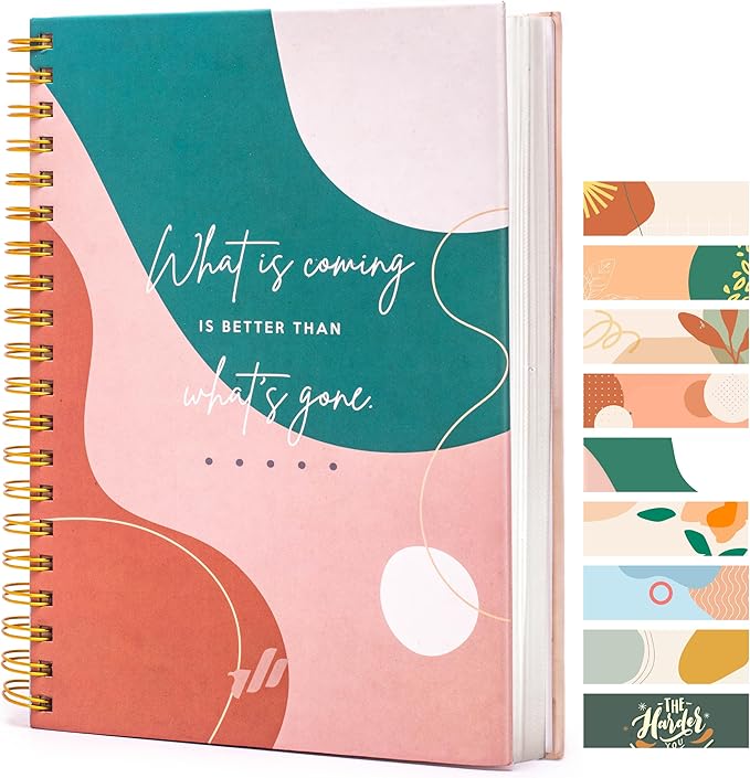 Spiral Notebook - 10.25" x 7.25" Spiral Journal Notebooks College Rule, Cute Notebook Journal for Note Taking Women Writing School, Notebooks for Work, 100 GSM, 300 Pages (Better)