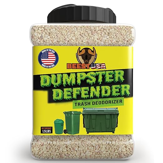 BEEST Dumpster Defender - 1.5lbs Outdoor Trash Can Deodorizer & Liquid Waste Absorber (Made in USA) Biodegradable Trash Can Odor Eliminator - Powerful Garbage Deodorizer for Always-Fresh Bins - 7 Cups