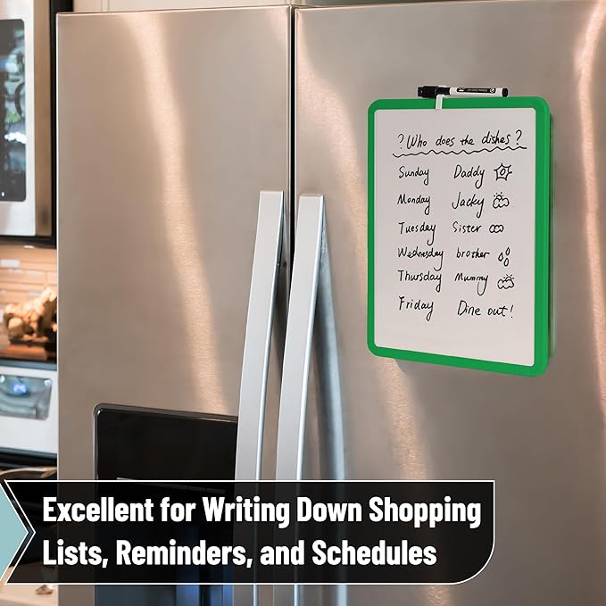 Mr. Pen- Dry Erase Board, 14” x 11” with a Black Dry Erase Marker, Green Frame, Small White Board, White Board for Kids, White Board for Students, Small Dry Erase Board, Mini White Board