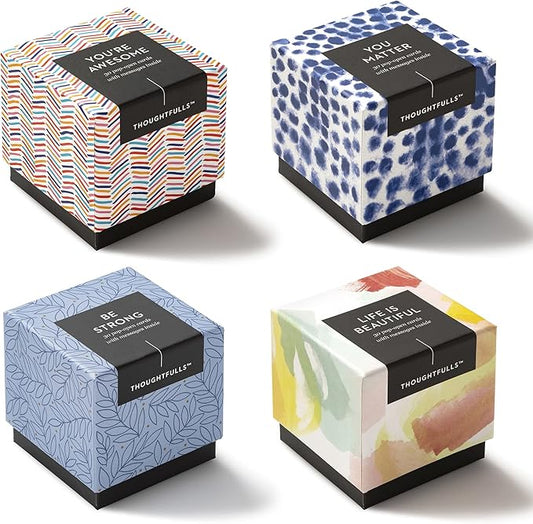Compendium ThoughtFulls Pop-Open Cards — 4-Pack of You're Awesome, You Matter, Be Strong, Life Is Beautiful — 120 Pop-Open Cards, Each with a Different Message Inside