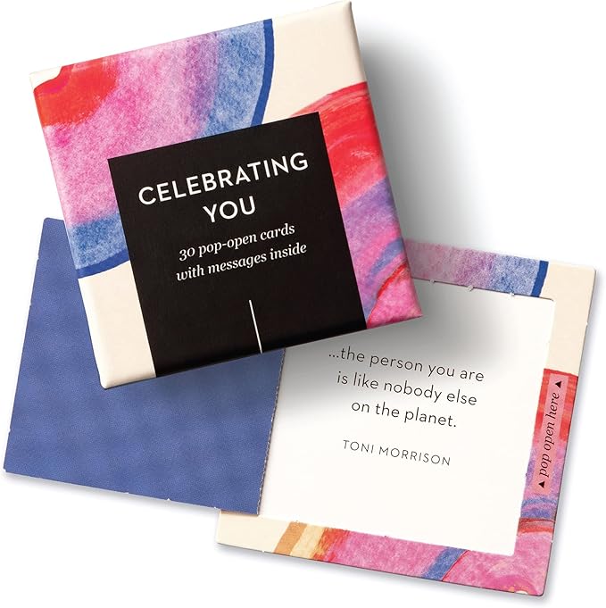 Compendium ThoughtFulls Pop-Open Cards — 4-Pack of Celebrating You, Be Happy, Happy Day, Smile — 120 Pop-Open Cards, Each with a Different Message Inside