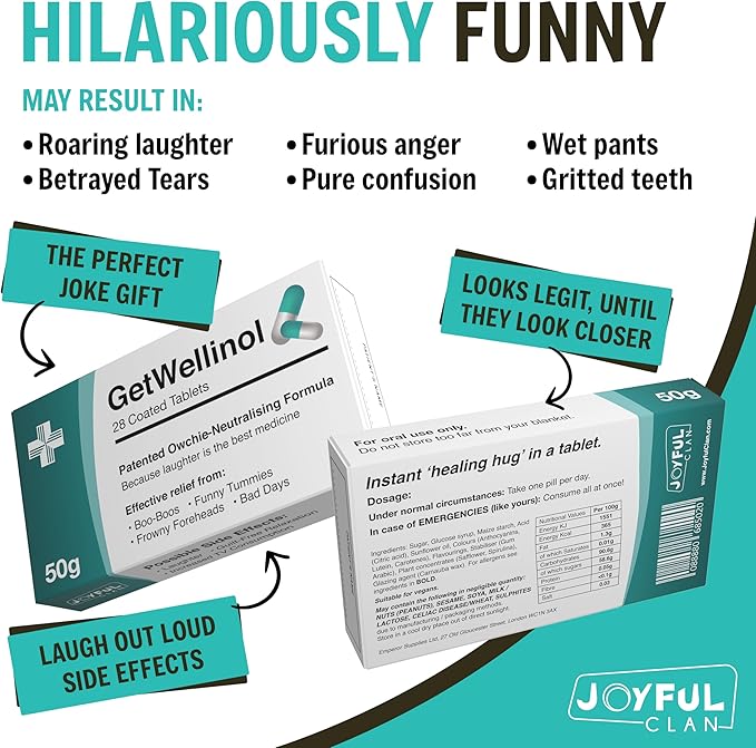 Get Well Soon Gift, Funny Joke Pill Box with Edible Candy, Thinking of You Gift for Sick Friends, Feel Better Speedy Recovery Gifts, Sending Hugs Post Surgery