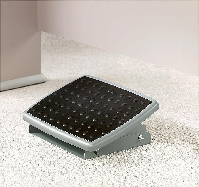 3M Adjustable Foot Rest, 18 Inch Wide Non-skid Platform (FR330) Grey