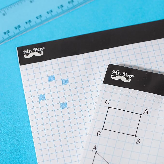 Mr. Pen- Graph Paper, 2 Pack o 55 Sheets, 8.5"x11", 4x4 (4 Squares Per Inch), Graphing Paper, Grid Paper Pad, Math Graph Paper Pad, Drafting Paper, Computation Pads, Square Paper, Math Paper
