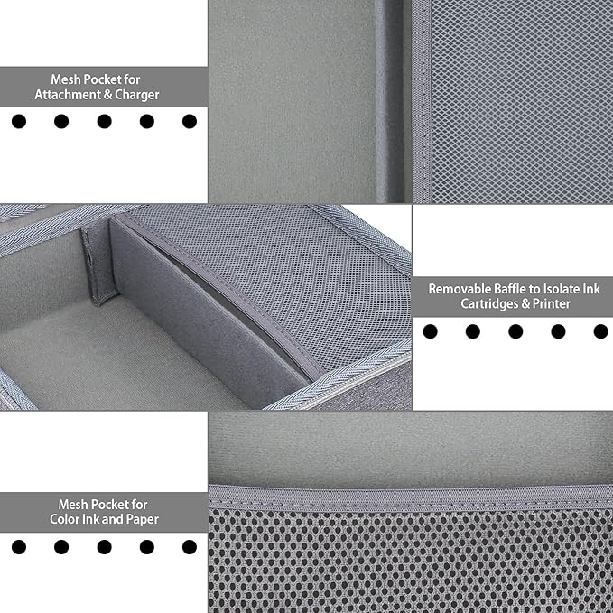 Aenllosi Hard Case for Canon Selphy CP1500 CP1300 CP1200 4x6 Photo Printer,Storage for Charger,Color ink and Paper Accessories(Grey,Case Only)