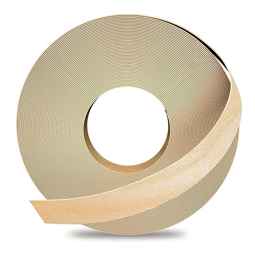 GSCIT Club Birch Edge Banding, 1/2 inch x 100ft roll of Veneer Edge Banding Preglued Flexible, Real Wood Tape Banding