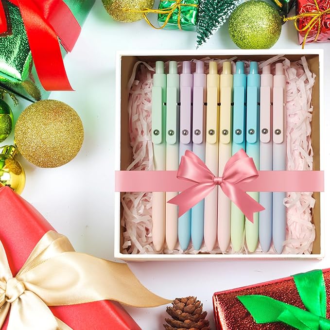 Gel Pens, 5 Pcs Medium Point Smooth Writing Pens Cute Pens for Women, High-End Series 0.7mm Black Ink Pens for Journaling Note Taking, School Office Supplies (5 Pcs Gradient Morandi)