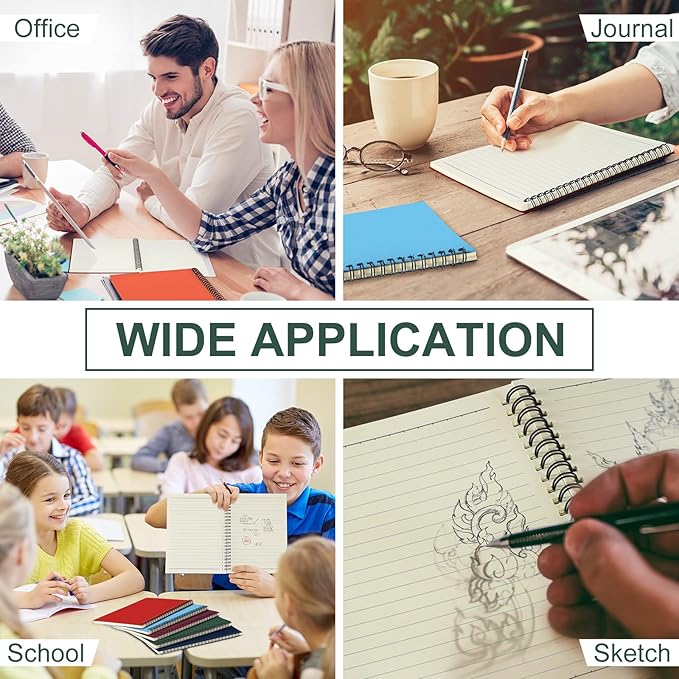 Yahenda Spiral Notebook Bulk A5 College Ruled Journals Notebooks Lined 8.3 x 5.5 Inch Note Books Writing Thick Paper Notebook for Christmas Office Business School Gifts Supplies(Trendy Colors, 6 Pcs)