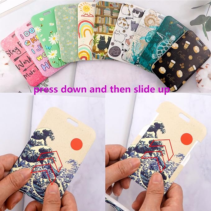 Black Work Badge Holder Lanyard with Retractable Badge Reel Clip Cute Lanyard for Keys ID Badge for Women Teens Girls Teachers School ID Card Holder(Coffee)