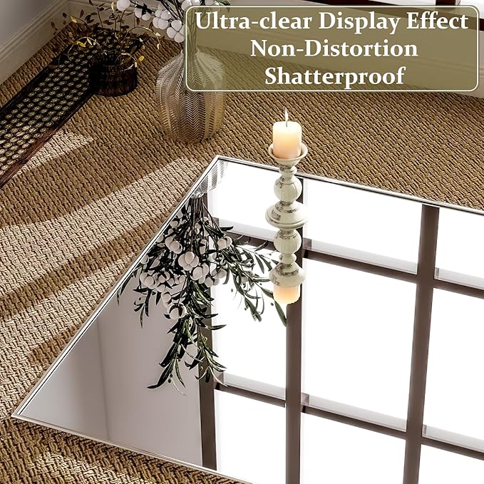 GLSLAND 76"x34" Full Length Mirror Extra Large Hanging or Leaning Rectangle Mirror Aluminum Alloy Thin Frame Bedroom Floor Dressing,Silver