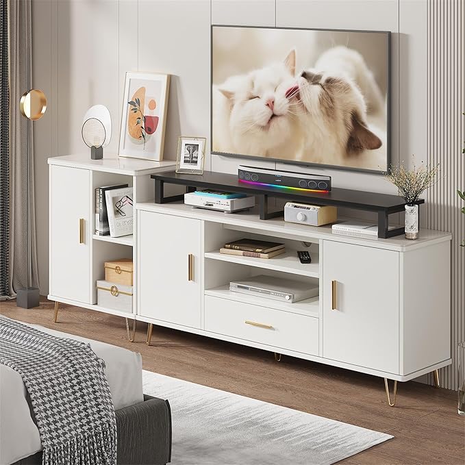 59" Large TV Riser for 32-75 inch TV, TV Riser Stand Shelf with Steel Legs, Tabletop TV Stand Riser for Home Office,Black