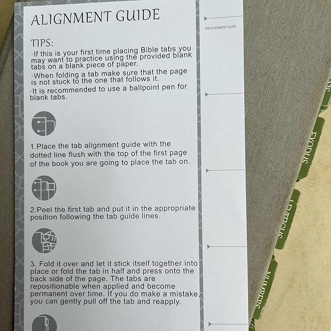 Thinkor Reposition Bible Tabs, Large Print Lanimated Stickers, Easy to Read and Apply Bible Tabs for Women and Man (Four Green)
