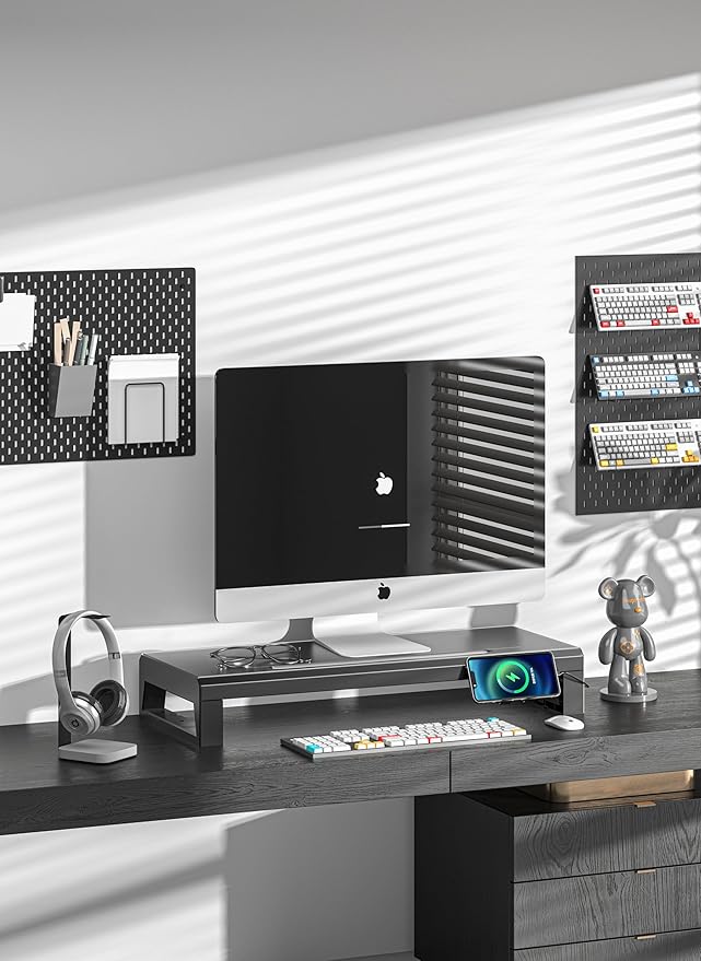 Computer monitor stand Laptop Desk Shelf & Monitor Riser ，21.6 inches long desk riser Monitors/PC/Laptop/Computer Space Saver Organizer ，Heavy Duty Gift Gaming Studio Office(Basic Version, 550mm)