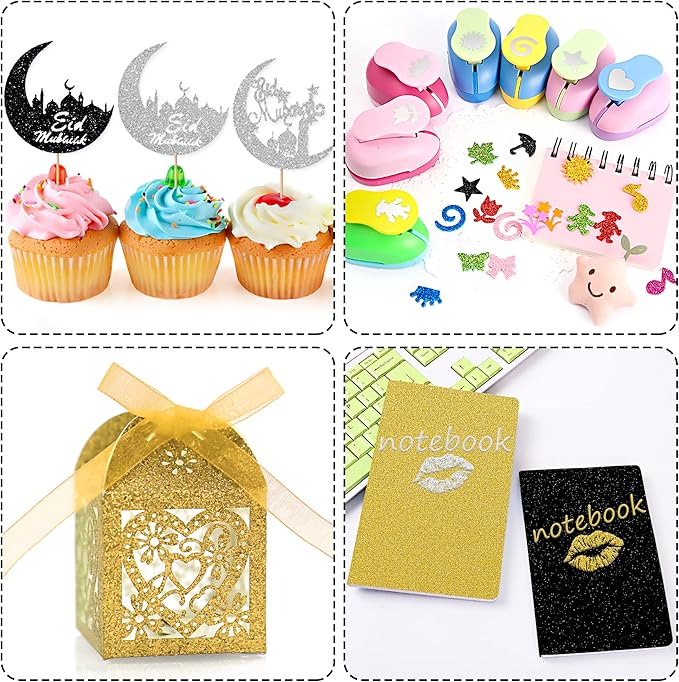 24 Sheets Black Glitter Cardstock Paper, A4 Premium Sparkly Paper for Scrapbook, DIY Projects, Party Decoration, Gift Box Wrapping 250GSM/92lb