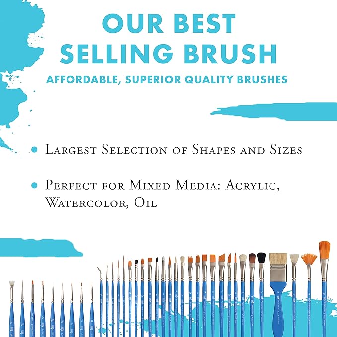 Princeton Select Artiste, Series 3750, Paint Brush for Acrylic, Watercolor and Oil, Set of 6