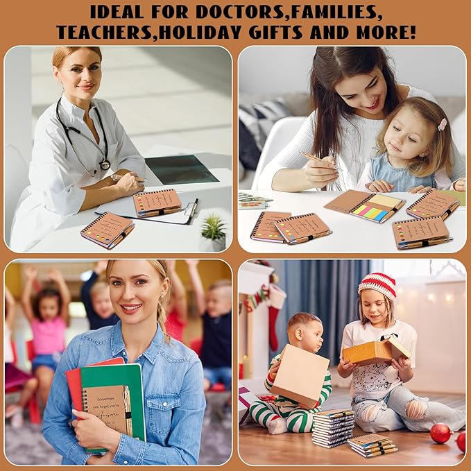 20 Sets Employee Appreciation Gifts Inspirational Spiral Notebooks with Sticky Notes Notepads Motivational Bamboo Ballpoint Pens for Nurse Coworker Teacher (SOMETIMES)