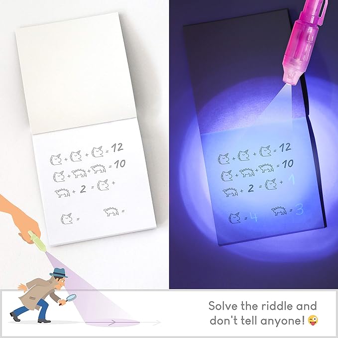 BONNYCO Invisible Ink Pen and Notebook, Pack of 32 Party Favors for Kids Birthday | Spy Pen Party Supplies, Pinata Stuffers, Prizes for Kids | Magic Pen Birthday Party Favors, Prizes for Students
