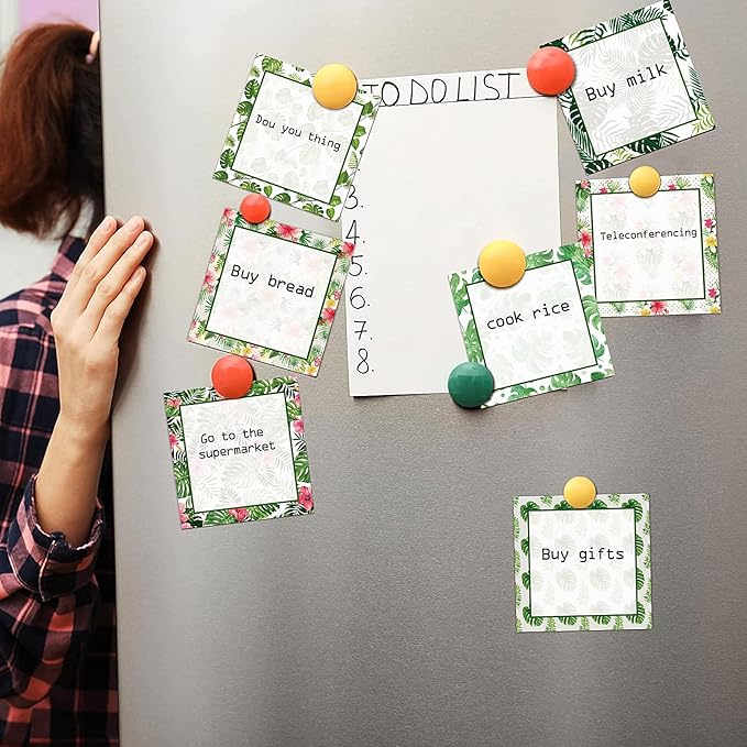 9 Pieces Palm Leaf Sticky Notes 3x3 Inch Adhesive Summer Hawaiian Tropical Palm Leaf Memo Notes Self-Stick Note Pads for School Office Home Supplies Students Teachers Presents