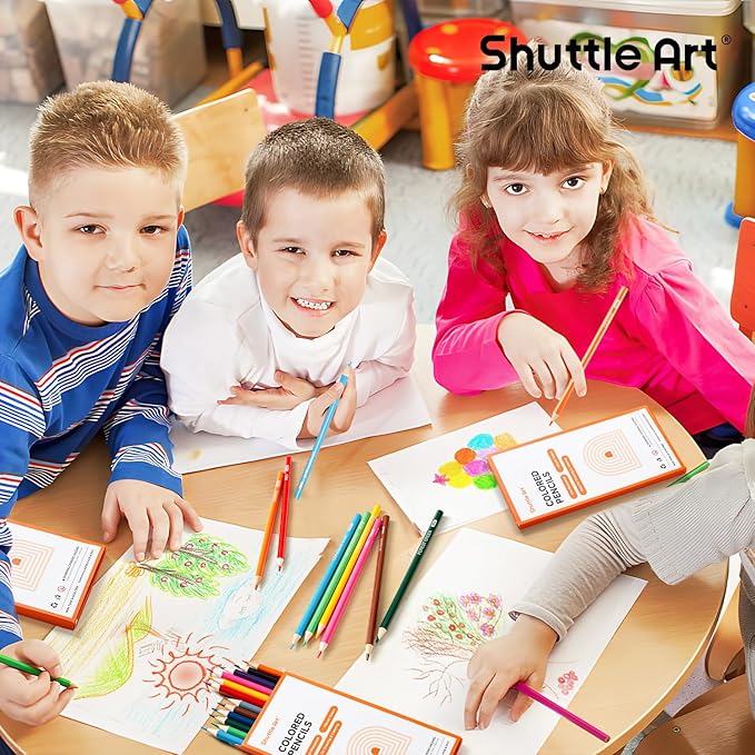 Shuttle Art 144 PCS Colored Pencils Bulk, 12 Assorted Colors, Pack of 12, Break-Resistant, Pre-sharpened Colored Pencils for Kids, Bulk Pack School Supplies for Teachers & Students