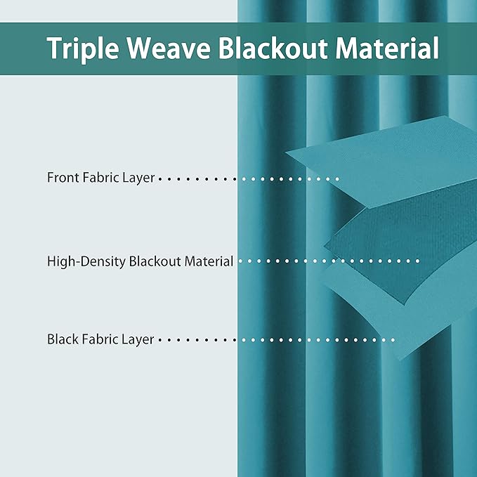 BONZER Extra Wide Room Divider Curtain Total Privacy Wall Noise Reducing Blackout Curtains for Apartment, Studio, 108L x 120W Inch (9L x 10W ft), 1 Panel, Teal