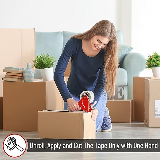 Mr. Pen - Packing Tape Dispenser Gun 2-Inch, 2 Pack with 2 Rolls Tape, Heavy Duty Packing Tape with Dispenser, Packaging Tape, Tape Gun, Clear Packing Tape, Tape Gun for Packing Boxes, Moving Tape
