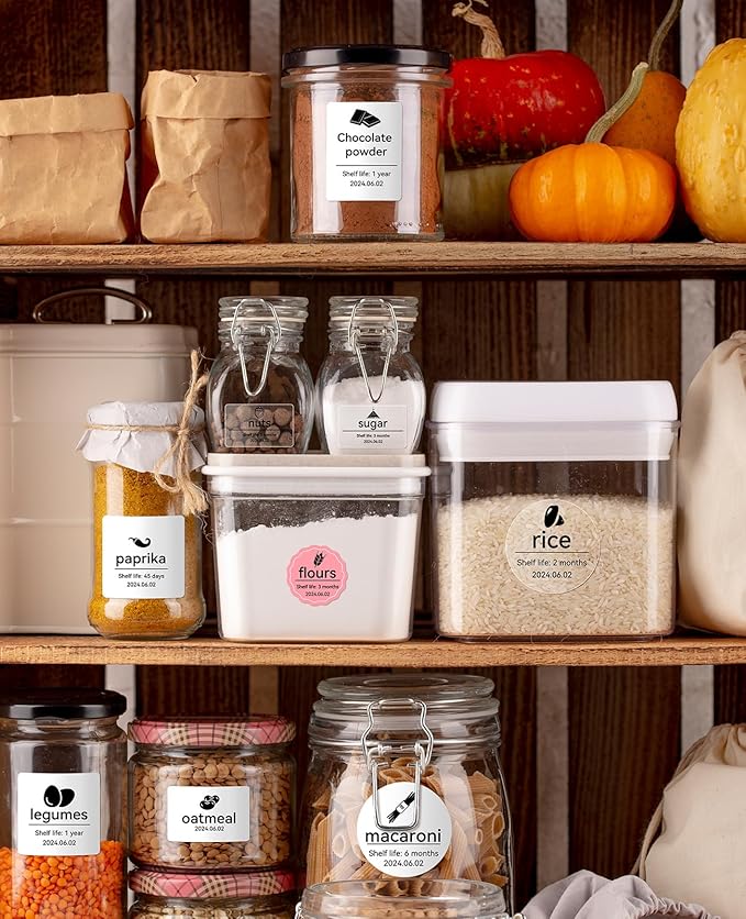 3 Rolls Labels for NIIMBOT B1 B21 B3S K3 Label Maker, 2'' x 1.18'' (50x30mm) Printer Labels, Food Labels for Jars, Personalized Editable Labels for Home/School/Office