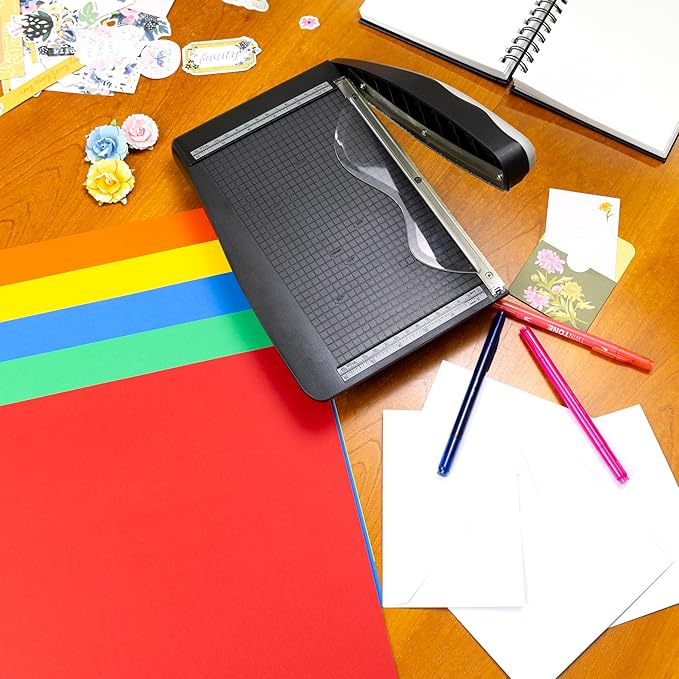 Cardstock 8.5 x 11 Paper Pack - 65lb Smooth Card Stock for Crafts, Cardmaking, Printers - 100 Scrapbook Sheets, 5 Assorted Colors - Double Sided with Solid Core, Primary