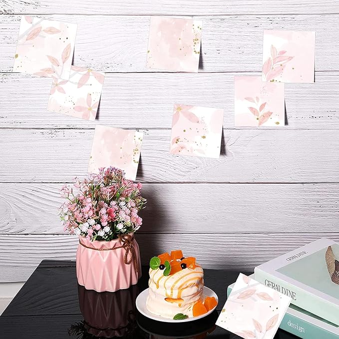 9 Pieces Boho Leaves Sticky Note Pads Adhesive Memo Notes Self-Stick Note Pads for Reminders, Study, Work, Office, School and Home, 9 Styles