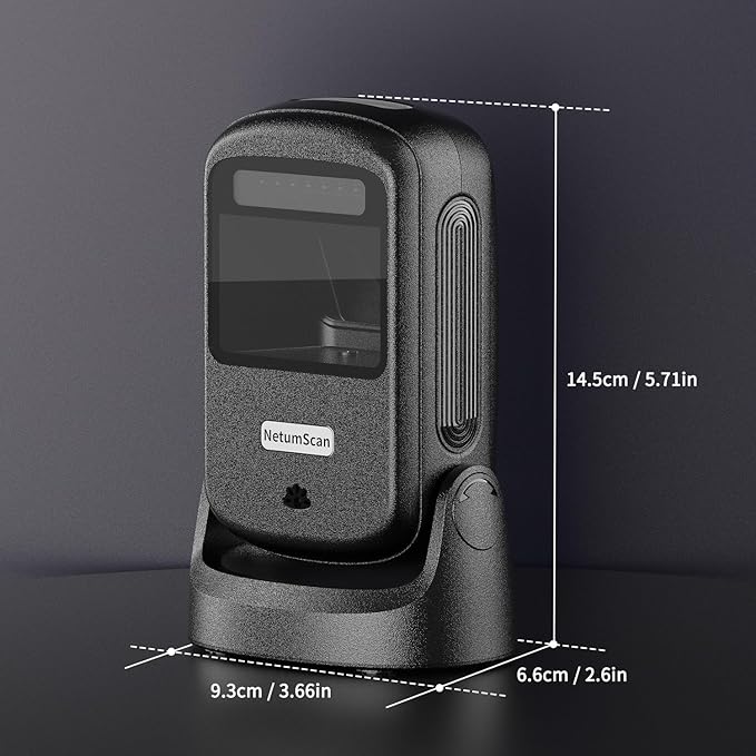 NetumScan Automatic Hands-Free Barcode Scanner - 1D/2D Desktop USB Wired Scanner for Retail Store, Warehouse, Supermarket, POS System, Checkout Counter (Windows/Mac/Linux)