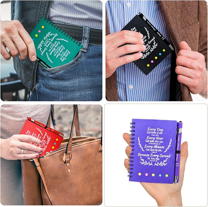 400 Pcs Bulk Christian Gifts Prayer Journal for Woman - 200 Set Religious Notepad with Christian Pen - Bible Notebook - Church Gifts for Mother's Day, Bible Study, and Family Devotions ( Colorful )