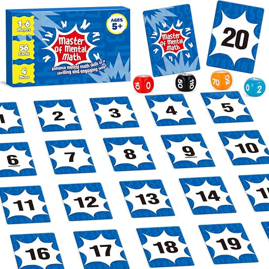 Aizweb Math Games for Kids,Addition, Subtraction, Multiplication, Division Flash Card Educational Learning Games Counting Homeschool Classroom Travel Indoor Outdoor Dice Family Games