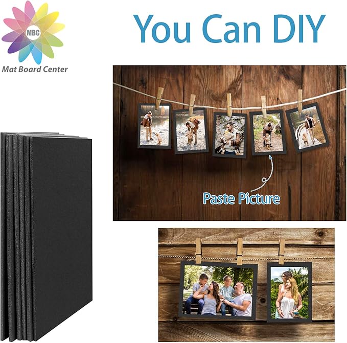 Mat Board Center, Pack of 10 Acid-Free Foam Boards, 11x14 inch Black Foam Boards, 3/16" Thick
