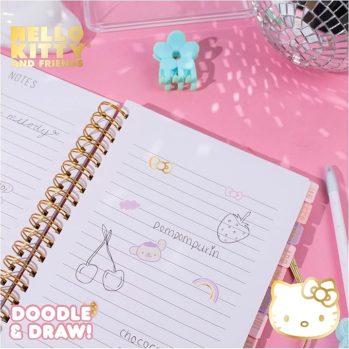 Hello Kitty And Friends Agenda, 70 Pages, Hardcover Planner, Hello Kitty & Kuromi Stickers, Sanrio Stuff, Cute School Supplies, Cute Stationery, Hello Kitty School Supplies, Sanrio Accessories