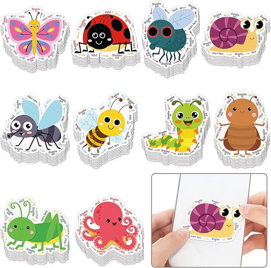 80 Pcs Anxiety Sensory Stickers with Inspirational Quotes Calm Textured Strips Relief Mental Health Stickers School Office Adhesive Sensory Tape Anti Stress Toys for Adults Teens (Retro)