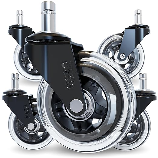 The Original Roller Blade Office Chair Wheels (As Seen On PBS) - Only Compatible with IKEA Brand Chairs