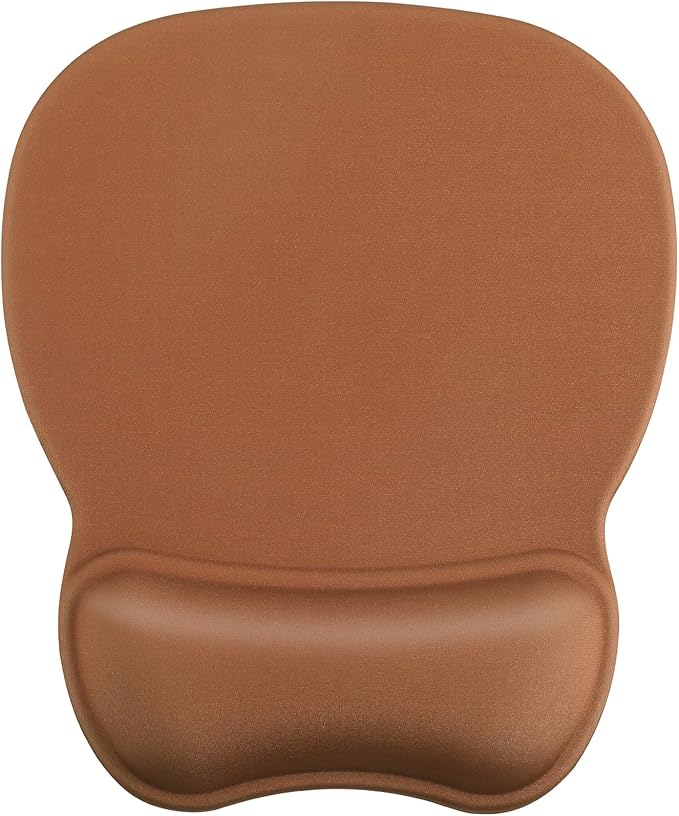 MROCO Ergonomic Mouse Pad with Gel Wrist Rest, Comfortable Mousepad with Smooth Wrist Support Surface and Non-Slip PU Base for Pain Relief, Computer, Laptop, Office & Home, 9.4 x 8.1 in, Coffee Brown