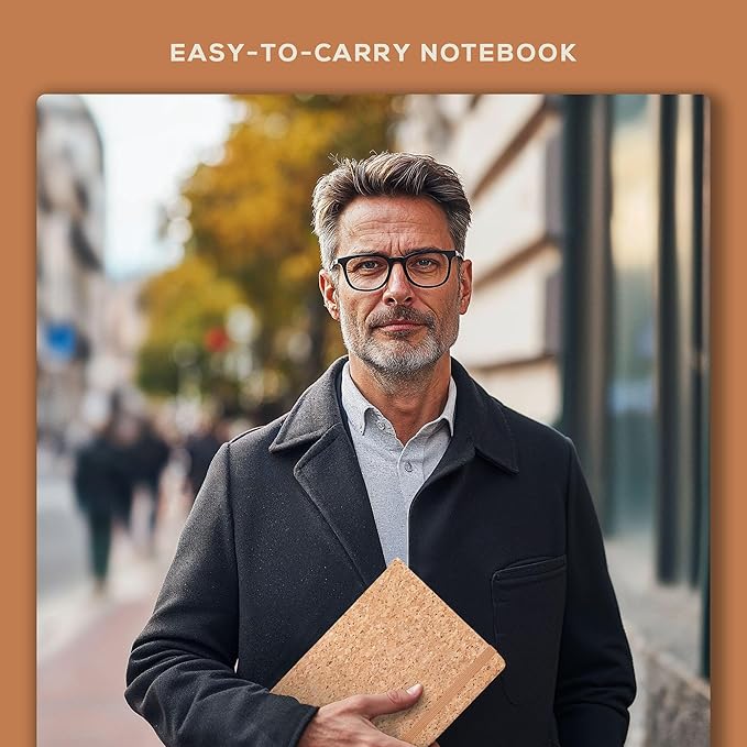 BEECHMORE BOOKS Lined Journal Notebook, 5.8 x 8.3 inch, A5 160 Lined Pages, Hardcover Leather Journals for Women, Men, Writing and Notebooks for Work - 120 GSM Thick Paper, Gifts Box Included