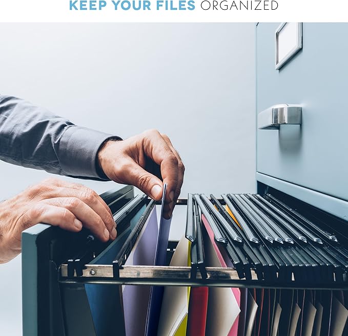 Colored File Folders Letter Size - 100-Pack Bulk, 10 Assorted Color File Folders for Documents, 1/3 Cut Tab - Office Supplies for Filing Cabinet, Desk, and File Folder Organization