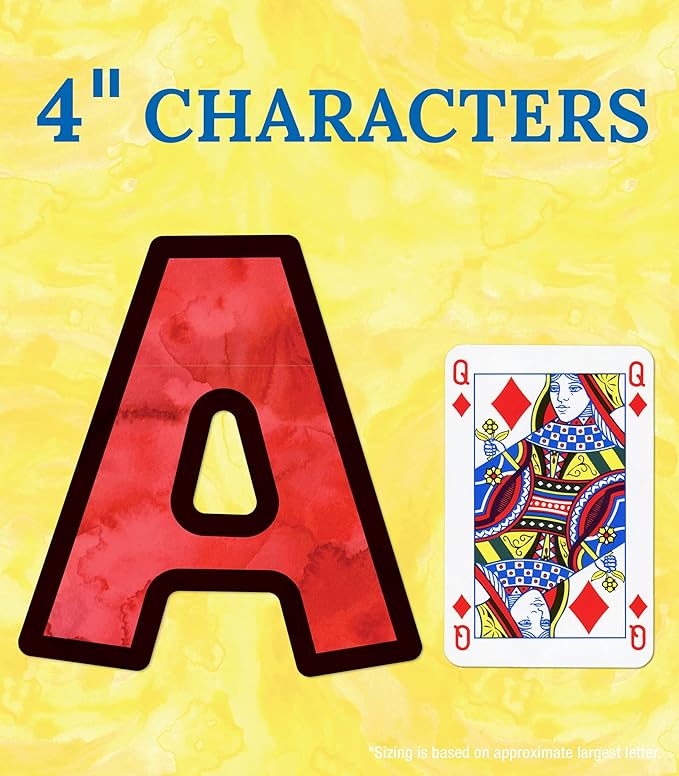 Carson-Dellosa Carson Dellosa 219 Piece 4 Inch Watercolor Colorful Bulletin Board Letters for Classroom, Alphabet Letters, Numbers, Punctuation & Symbols, Cutout Letters for Bulletin Boards