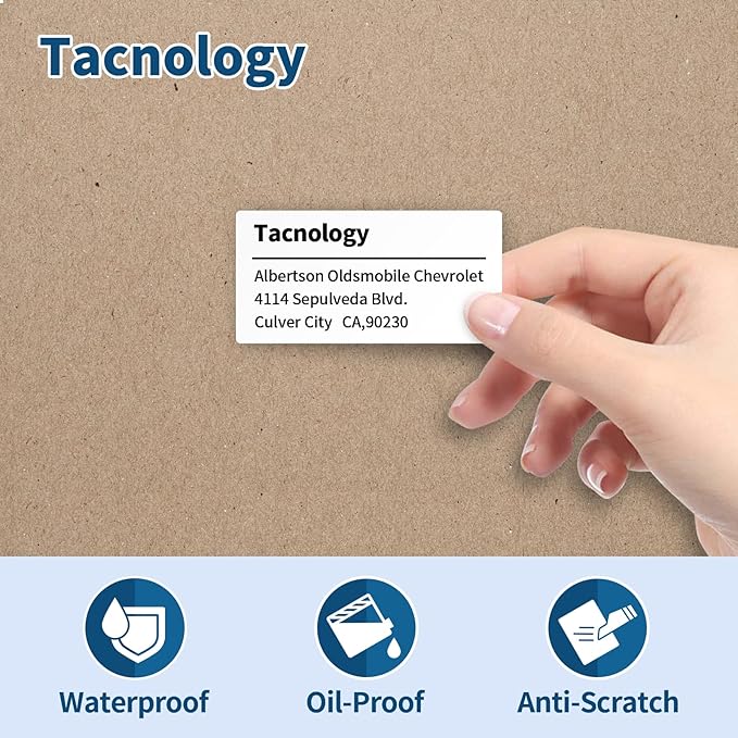 Tacnology 12 Rolls 2" X 1" Direct Thermal Labels - Perforated Barcode Replacement Labels - Compatible with Rollo & Zebra Desktop Printers - FBA Adhesive Address Shipping Labels- 1300 Labels/Roll