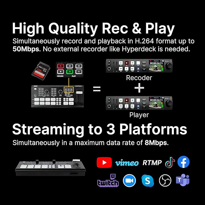 osee GoStream Deck HDMI Pro Live Streaming Multi Camera Video Mixer Switcher with NDI Updatable
