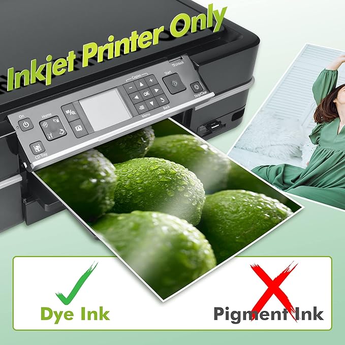 Koala Double Side Thin Glossy Photo Paper 8.5x11 Inches 120gsm 100 Sheets Compatible with Inkjet Printer and Dye Ink 32LB