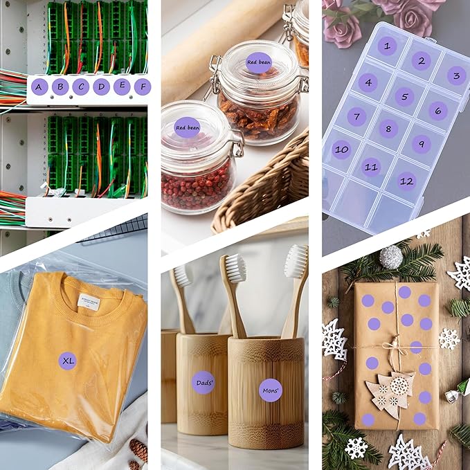PARLAIM 3/4 Inch Dot Stickers, 10000 Pack Round Color-Code Circle Labels, Permanent Adhesive Color Coding Stickers Garage Sale Sticker - 10 Rolls Lavender