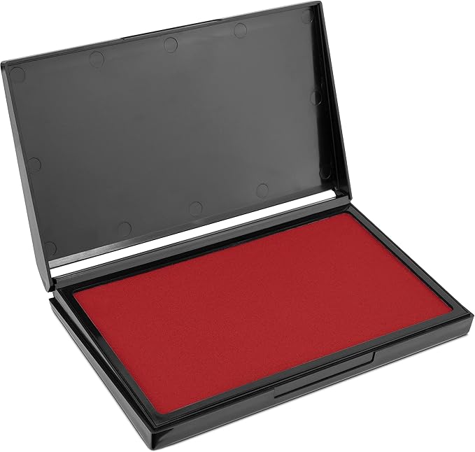 MaxMark Large Red Stamp Pad - 4-1/4" by 7-1/4" - Premium Quality Felt Pad