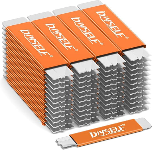 DIYSELF Box Cutters, 48 Pack Letter Openers, Mini Utility Knife, Razor Knife with Single Edge Razor Blade, Box Cutter Retractable for Office, Home, Warehouse, School, Box Cutter Knife (Orange)