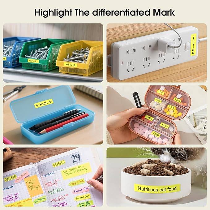 BOYEEZON 4Pack TZ Yellow Tape 12mm 0.47 Compatible for Brother PTouch TZe-631 TZE631 Black on Yellow Label Tape Work for Brother PT-D210 PT-D600 PTD400 Label Maker, 1/2 in x 26.2 Ft